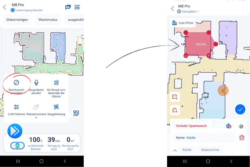 No-Go-Zonen werden in der Karte eingezeichnet